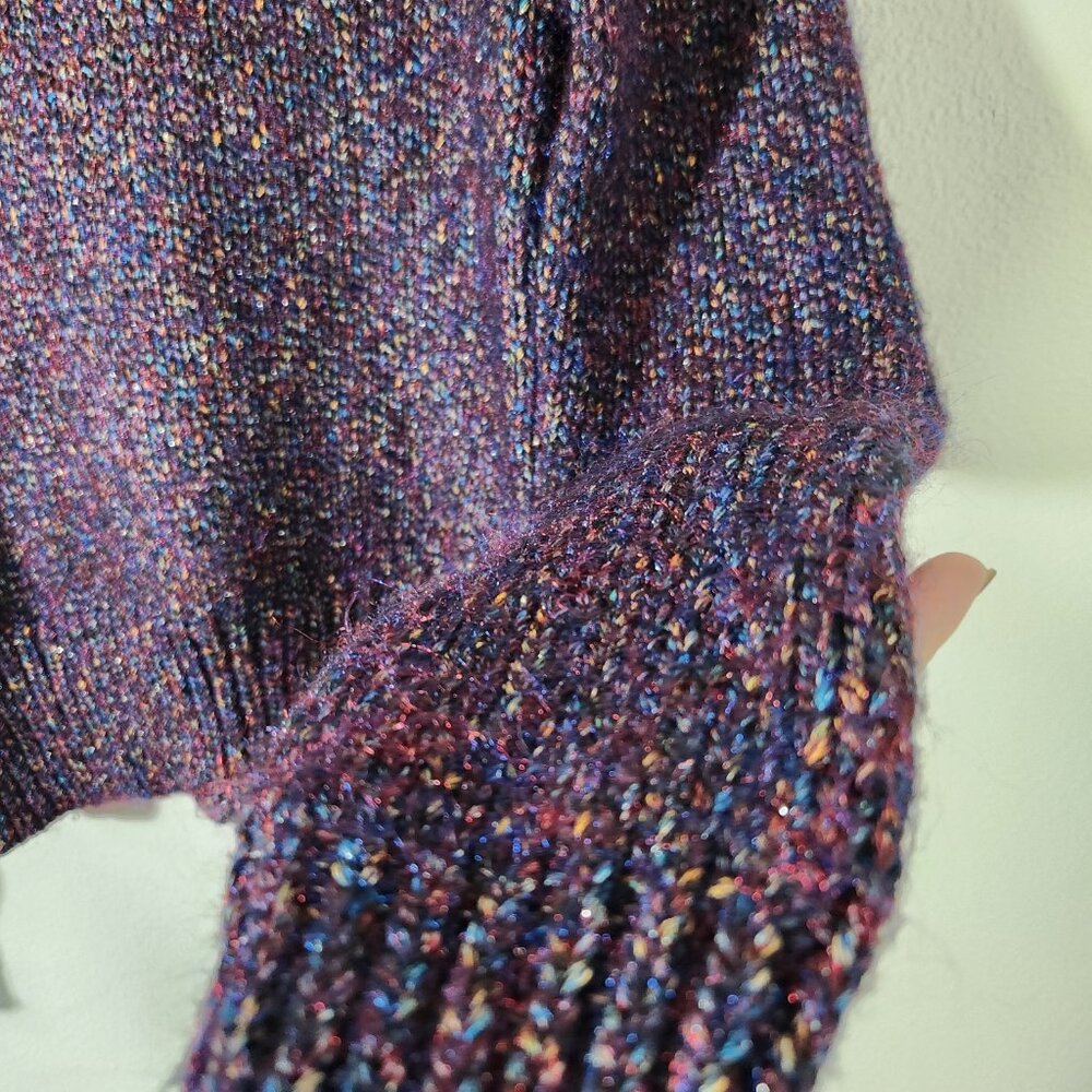 Madewell Marled Shimmer Pullover Sweater Purple Size M - Picture 5 of 14